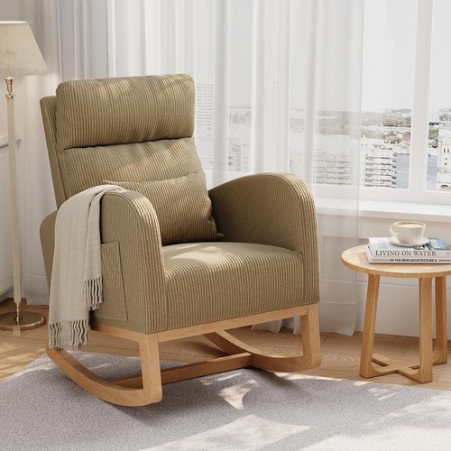 Corduroy rocking chair - corduroy, modern